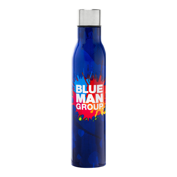 Blue Man Group Éclaboussures Logo Bouteille d’eau en bleu - Vue de côté