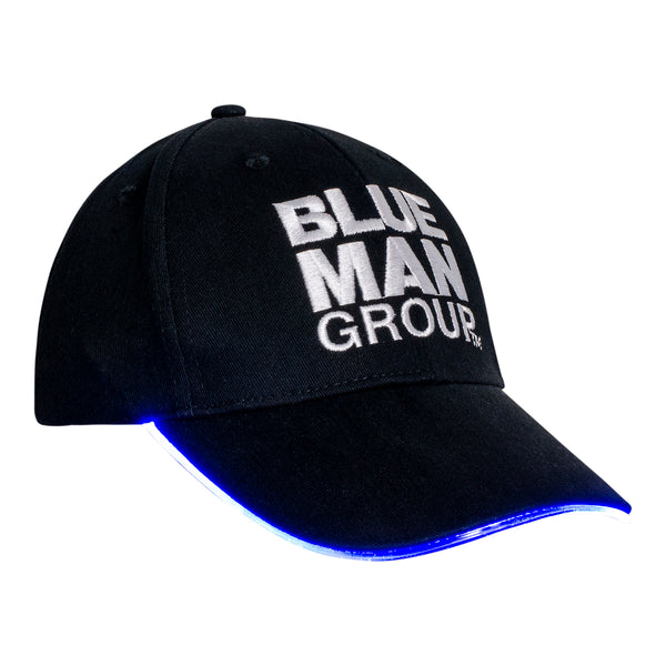 Blue Man Group Adult Light Up Hat en noir et blanc - Vue de droite, Allumé