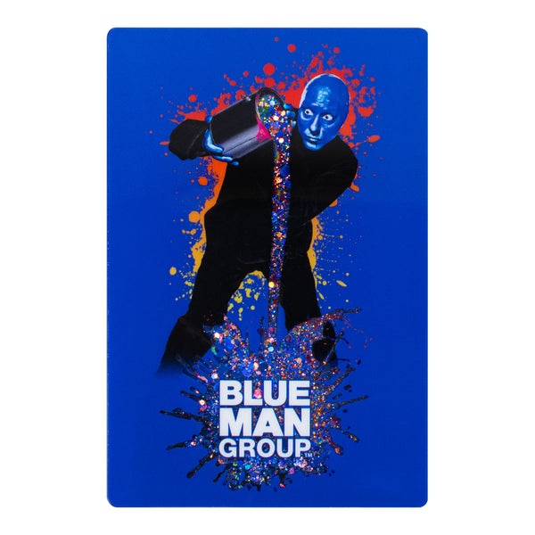 Blue Man Group Aimant à paillettes facile en bleu - Vue de face