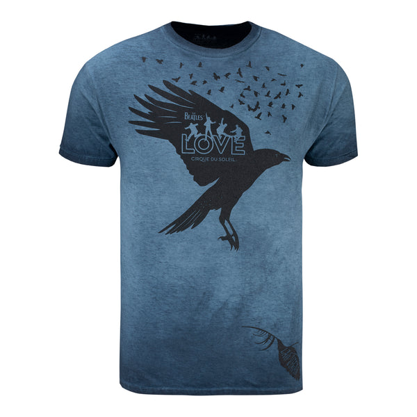 Les Beatles LOVE Logo de marque Blackbird T-Shirt dans la marine - Vue de face