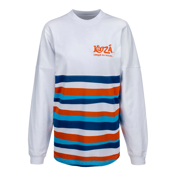 KOOZA Spirit Jersey® en blanc, bleu et orange - Vue de face