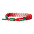 LUZIA Bracelet tressé Rastaclat en rouge et vert - Vue de côté