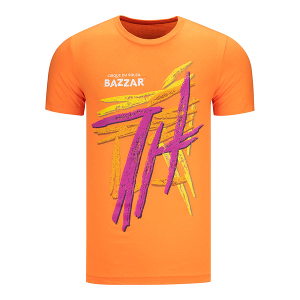 BAZZAR Spray Logo T-Shirt en orange néon - Vue de face