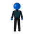 Blue Man Group Blue Guy avec figurine de costume lumineux en noir et bleu - Vue arrière