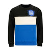 Blue Man Group Sweat-shirt Crewneck de bloc de couleur en noir, bleu et blanc - Vue de face