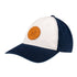 « O » Cuir Patch Logo Chapeau en blanc et marine - Vue de gauche