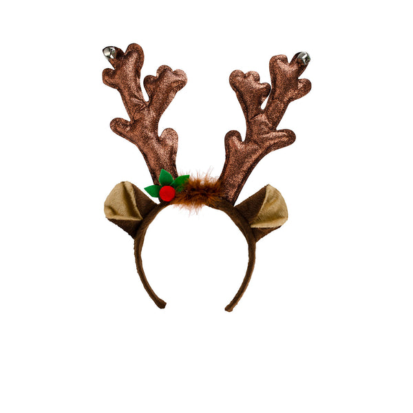'Twas LED Reindeer Antlers en brun - Vue de face