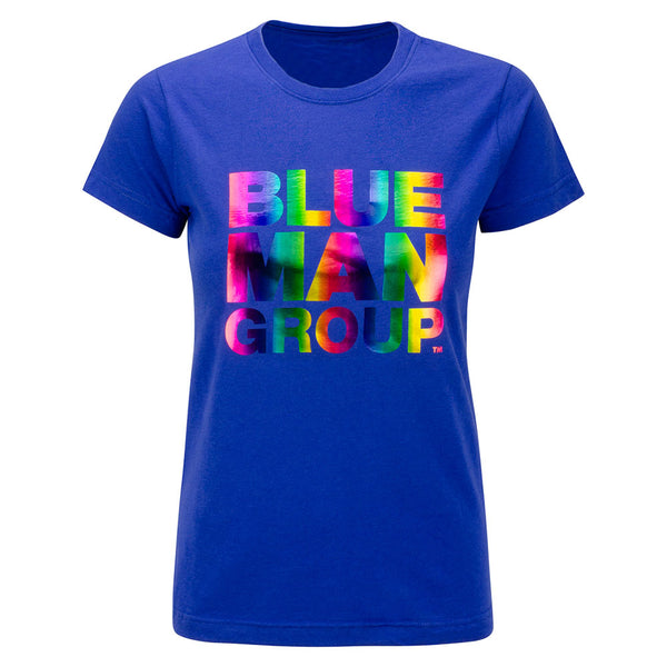 Blue Man Group Ladies Shirt Rainbow Foil Royal in Blue - Vue de face