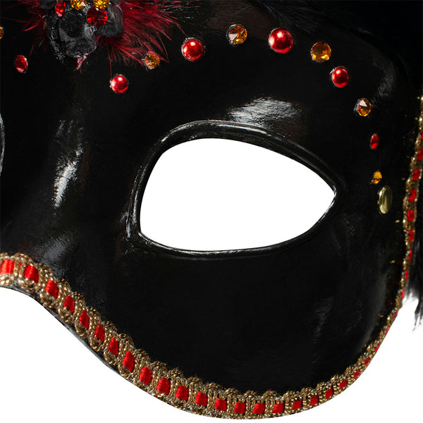 Masque Carnevale rouge et noir du Cirque du Soleil - Zoomé en vue