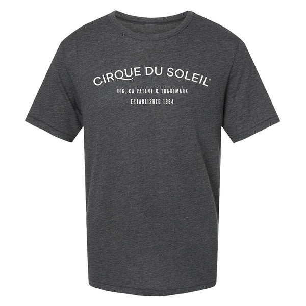 T-shirt de marque classique pour adultes du Cirque du Soleil en noir vintage - Vue de face
