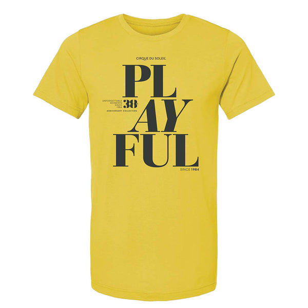 T-shirt ludique du 38e anniversaire en jaune - Vue de face