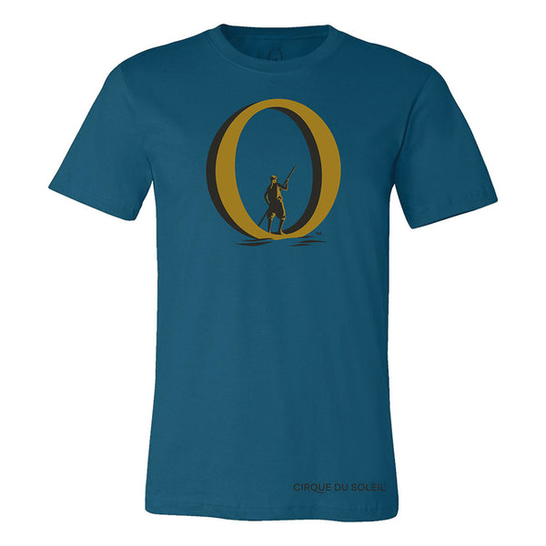 « O » Gold Logo T-Shirt en sarcelle profonde - Vue de face
