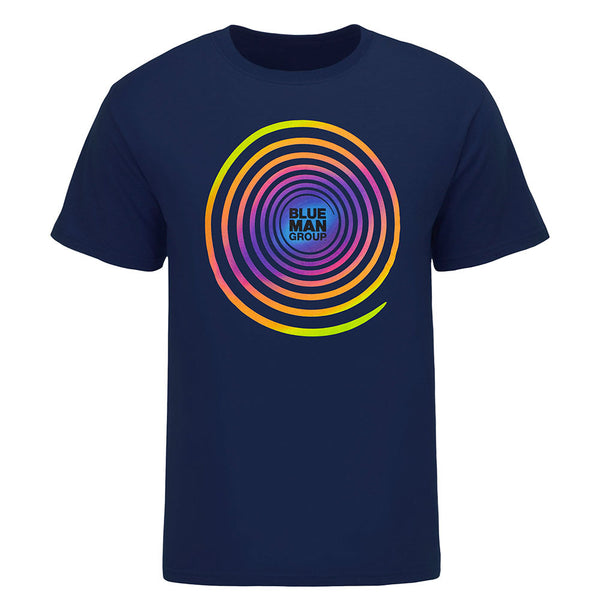 Blue Man Group T-shirt Spiral Gradient bleu foncé - Vue de face