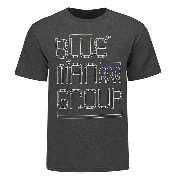 Blue Man Group Grey Modern Pipes T-Shirt - Vue de face