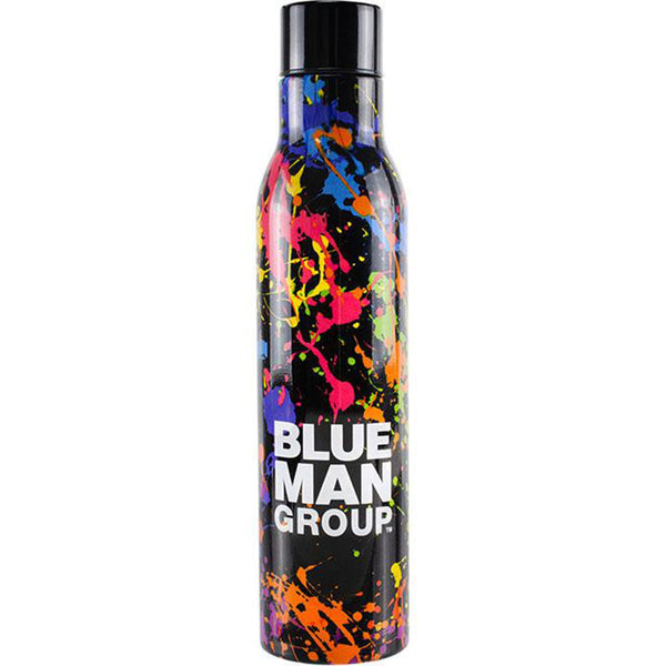 Bouteille d’eau Blue Man Group, motif de peinture éclaboussée