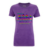 T-shirt violet The Beatles LOVE, sérigraphie arc-en-ciel