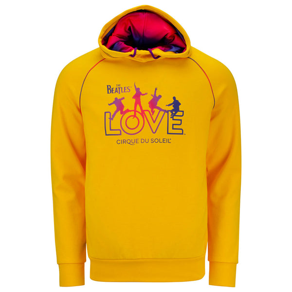 Les Beatles LOVE Logo dégradé Chandail à capuchon sublimé en jaune - Vue de face