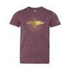 T-shirt Alegría avec oiseau, brun chiné, pour les jeunes