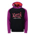 KOOZA Sweat-shirt à capuchon de marque en noir et violet - Vue de face