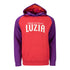 LUZIA Sweat-shirt à capuchon de marque contrast en rouge et violet - Vue de face