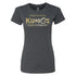KURIOS Ladies Marquee Logo T-Shirt en gris charbon de bois - Vue de face