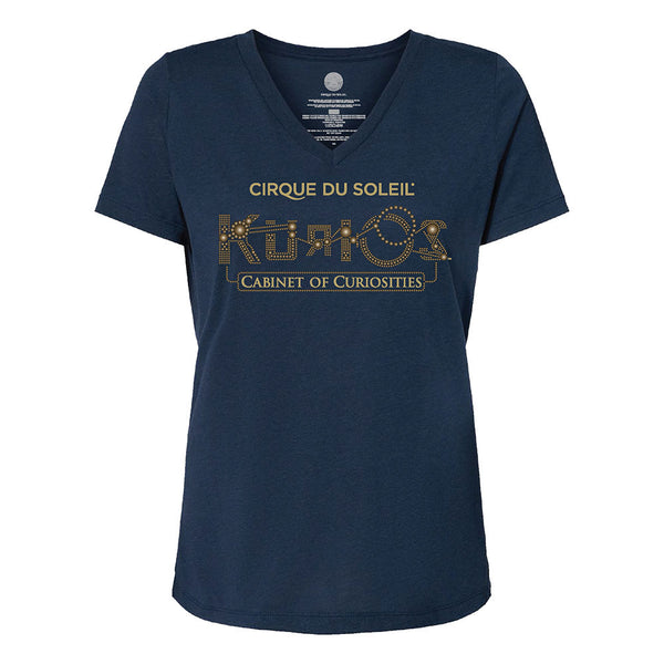 KURIOS Ladies Cabinet of Curiosities T-Shirt in Navy - Vue de face